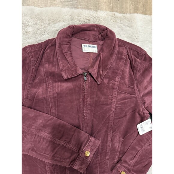 NWT $178 Free People Jayde Cord Flare Jumpsuit Wine L Cottagecore Western Retro - Picture 9 of 16